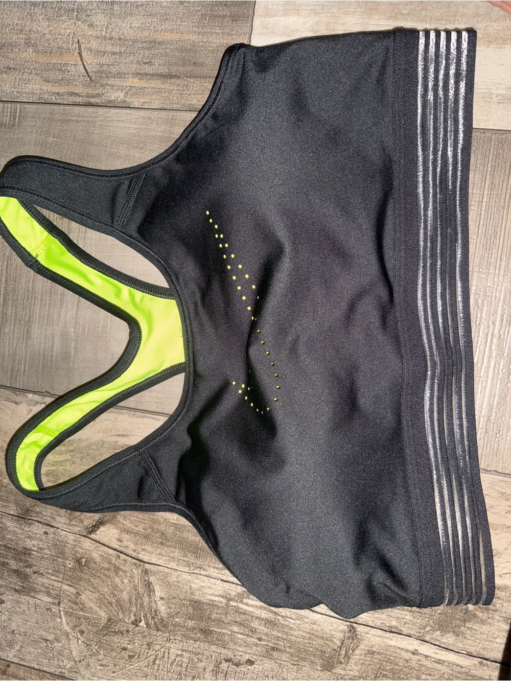 Nike Black Sports Bra with Neon Green Accents